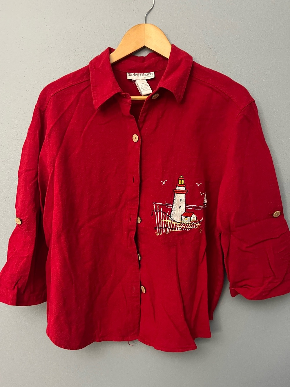 Vintage Dress Barn Nautical Button Front Shirt
